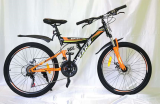 Велосипед MAKS SOFT MD 24" MSMD-182, двухподвес., 21ск, рама 16, Черный/Оранжевый
